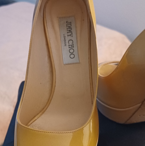 Jimmy Choo patent leather peep toe platform stiletto pumps - Picture 2 of 3